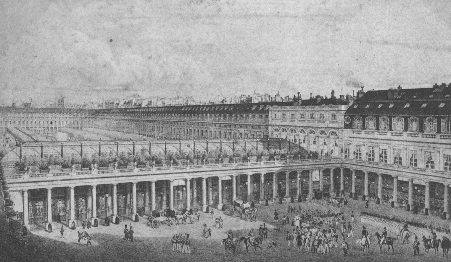 La Cour du Palais Royal vers 1840